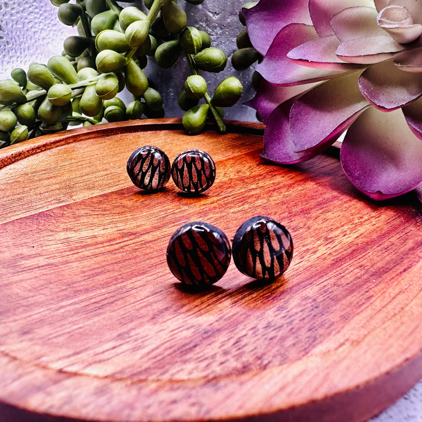 Elsie Studs | Copper Leaves