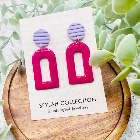 Willow Dangles | Fushia & Lavender