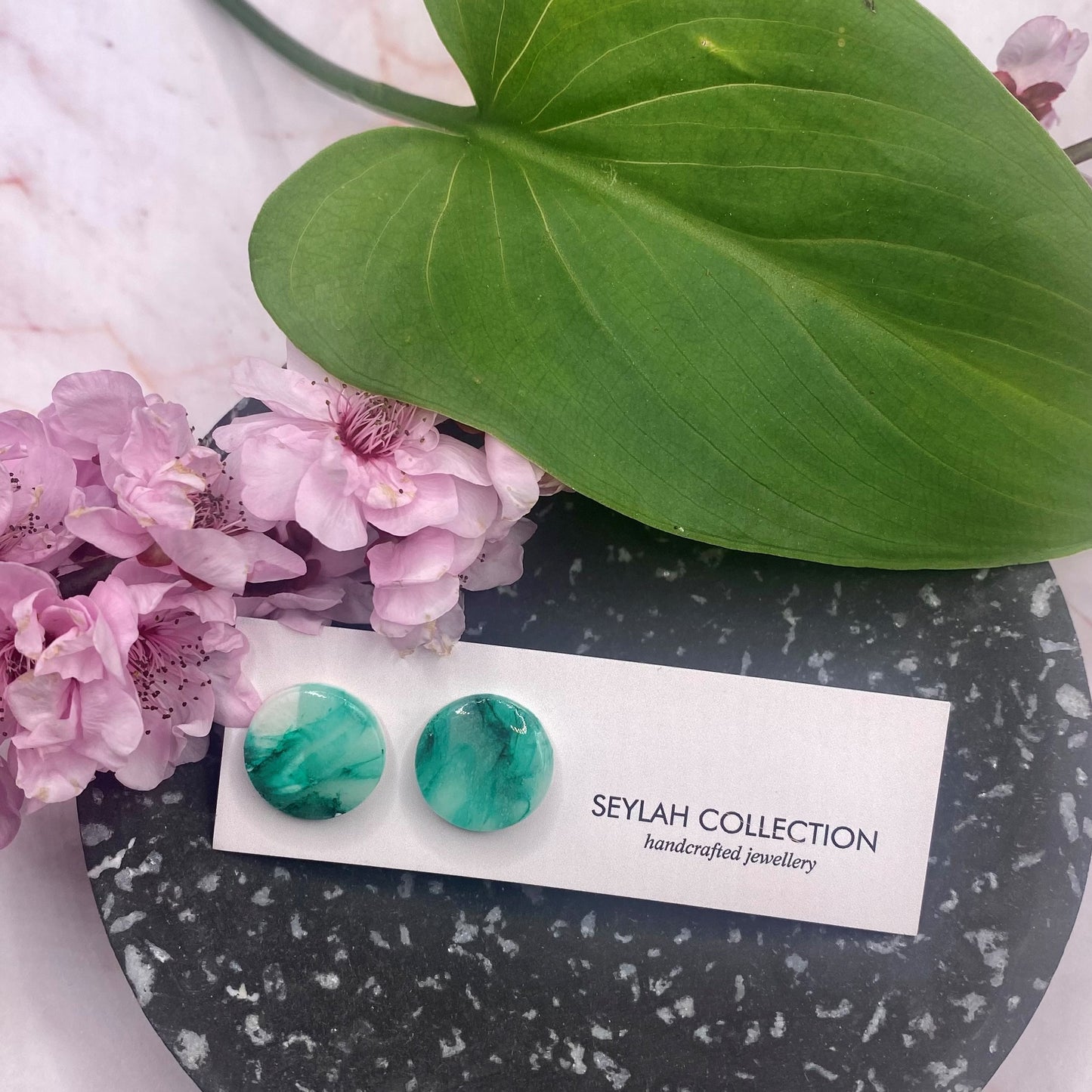 Abbey Studs | Emerald Quartz